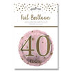 Picture of AGE 40 PINK FOIL BALLOON 18 INCH